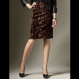 talbots leopard pencil skirt